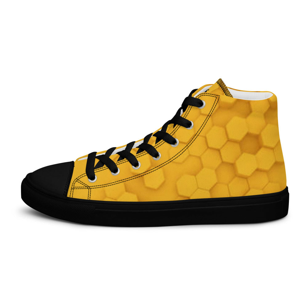 Honeycomb Men's High Top Sneakers - Black Outsole - https://ascensionemporium.net