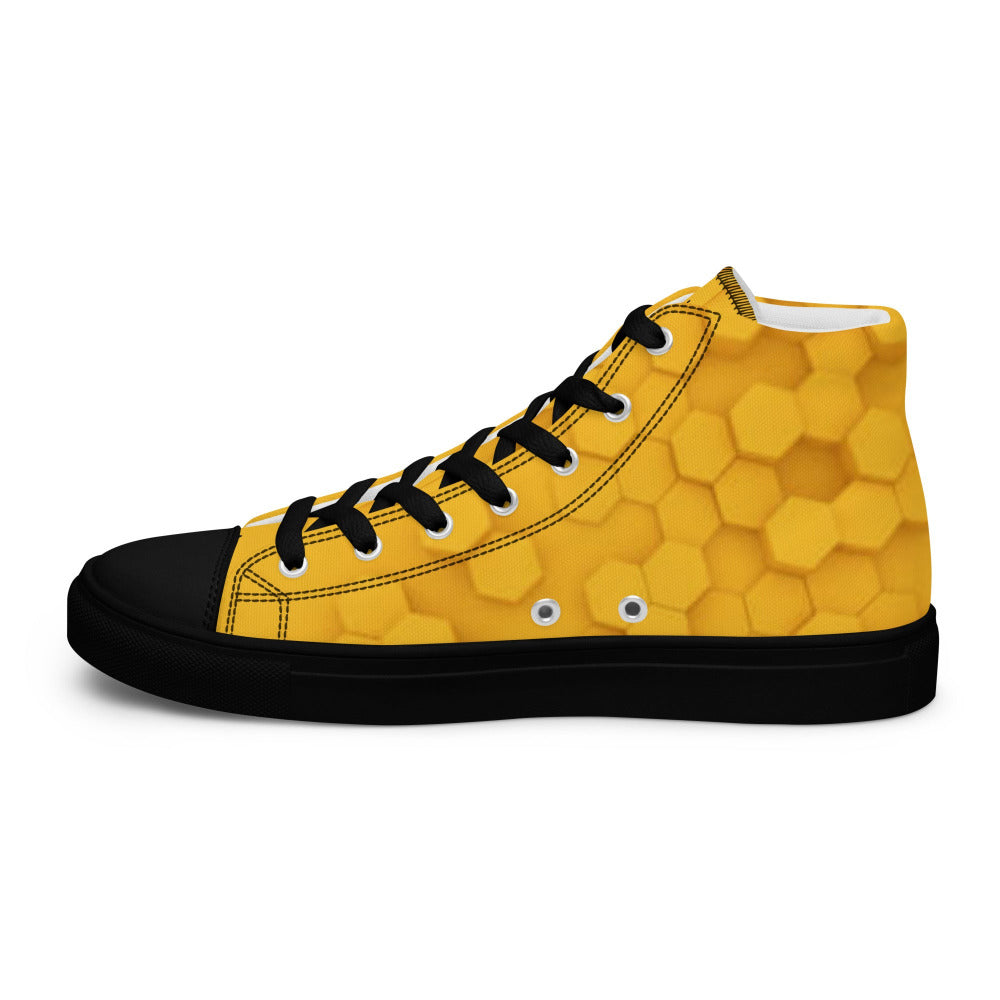 Honeycomb Men's High Top Sneakers - Black Outsole - https://ascensionemporium.net