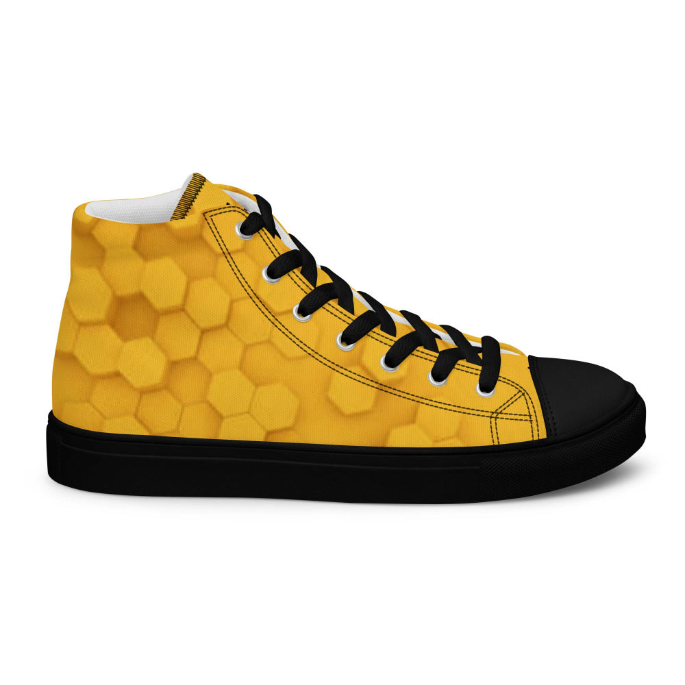 Honeycomb Men's High Top Sneakers - Black Outsole - https://ascensionemporium.net