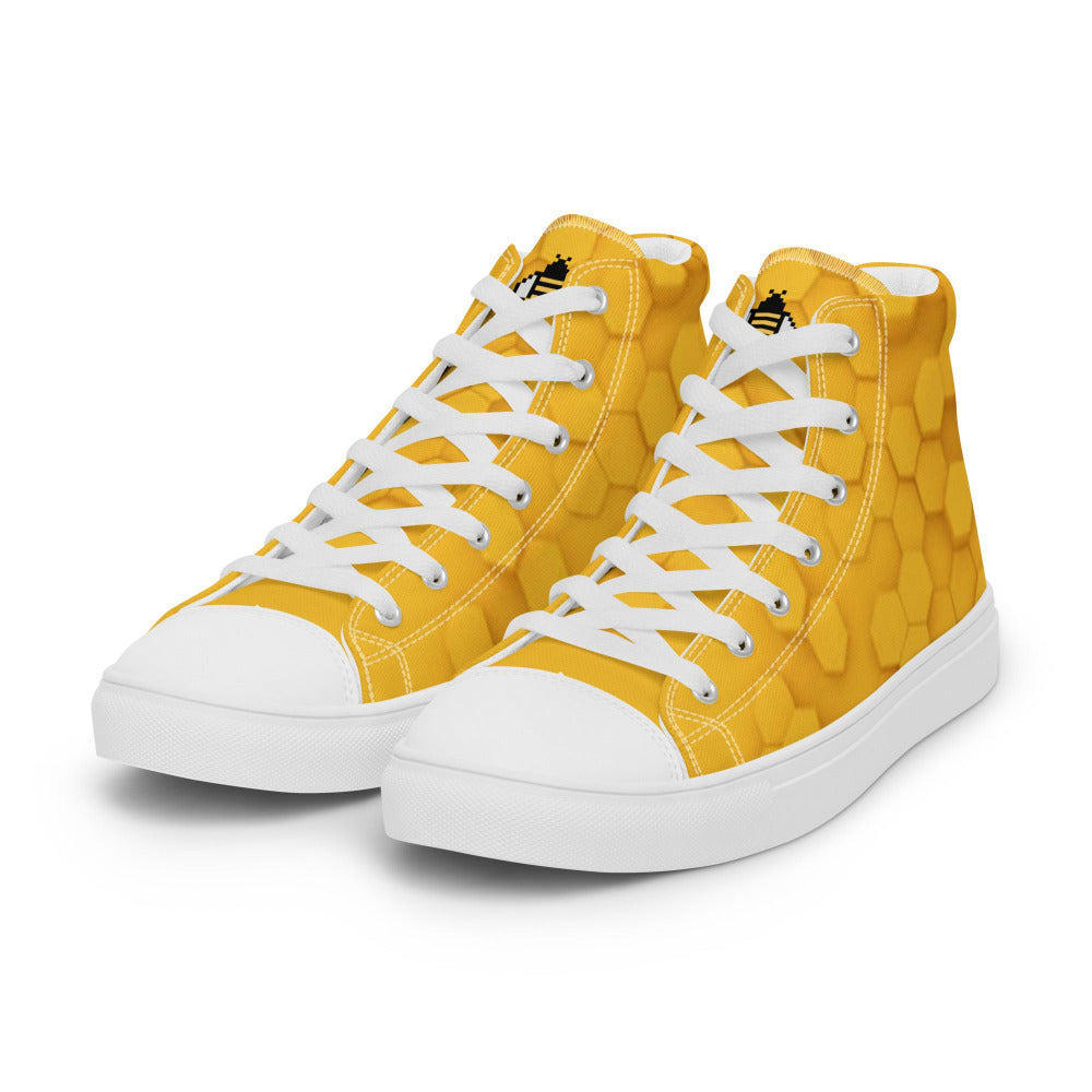 Honeycomb Men's High Top Sneakers - White Outsole - https://ascensionemporium.net