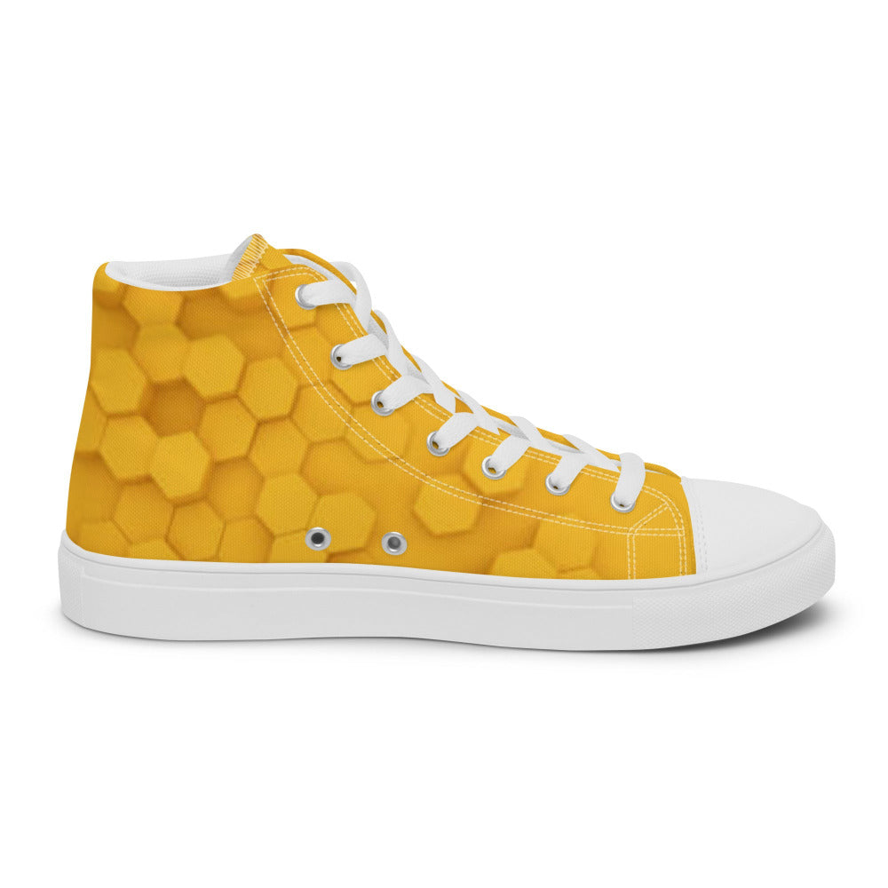 Honeycomb Men's High Top Sneakers - White Outsole - https://ascensionemporium.net