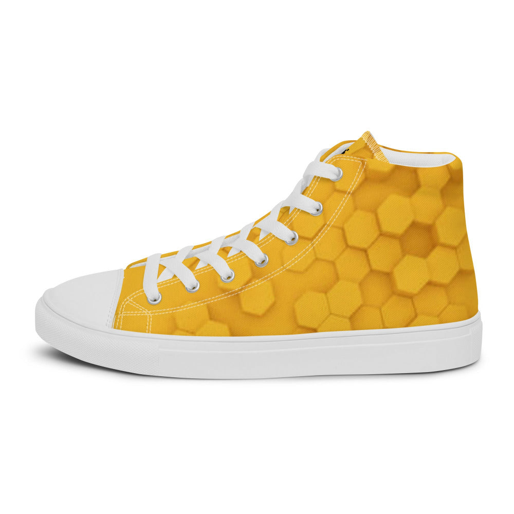 Honeycomb Men's High Top Sneakers - White Outsole - https://ascensionemporium.net