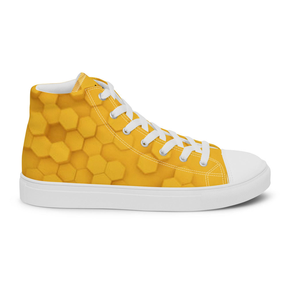 Honeycomb Men's High Top Sneakers - White Outsole - https://ascensionemporium.net