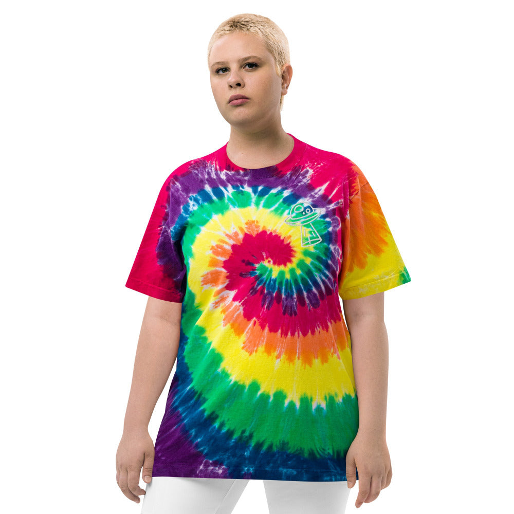 Flying Saucer UFO Embroidered Oversized Tie Dye TShirt — https://ascensionemporium.net