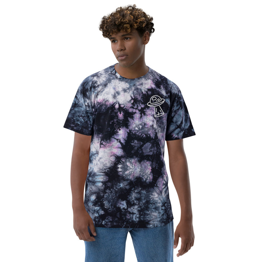 Flying Saucer UFO Embroidered Oversized Tie Dye TShirt — https://ascensionemporium.net