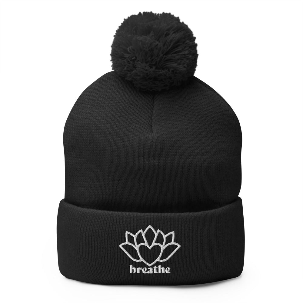 Breathe Pom-Pom Beanie - Black