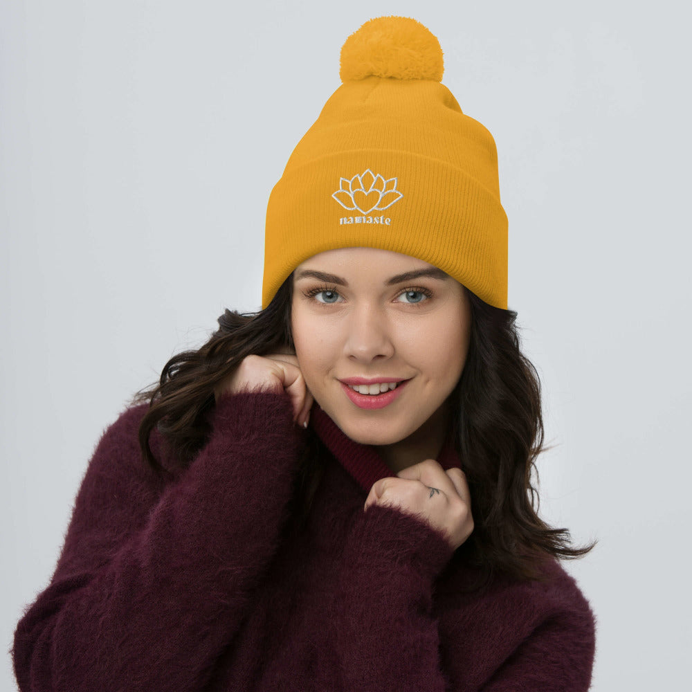 Namaste Pom-Pom Beanie -  Gold