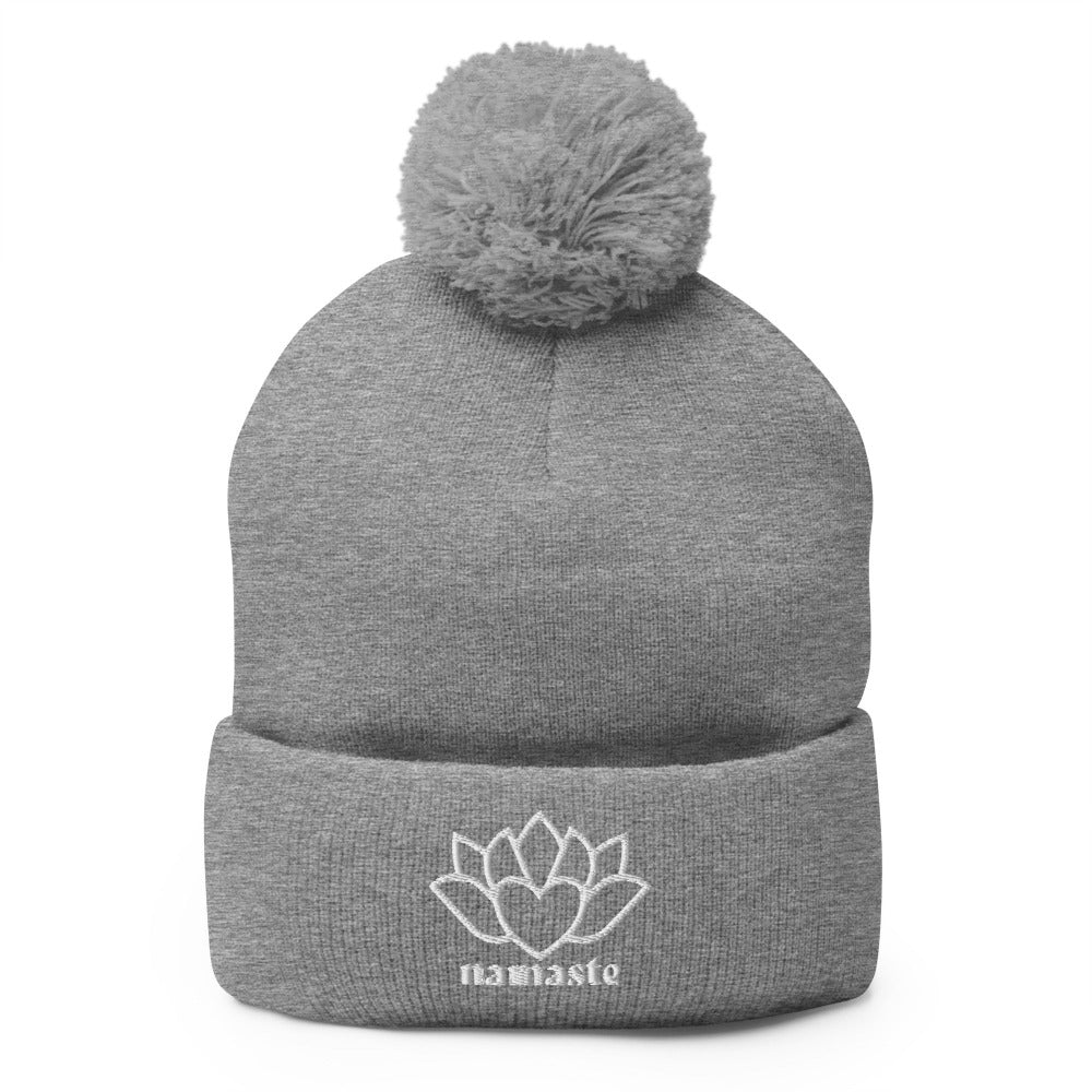Namaste Pom-Pom Beanie -  Heather Grey