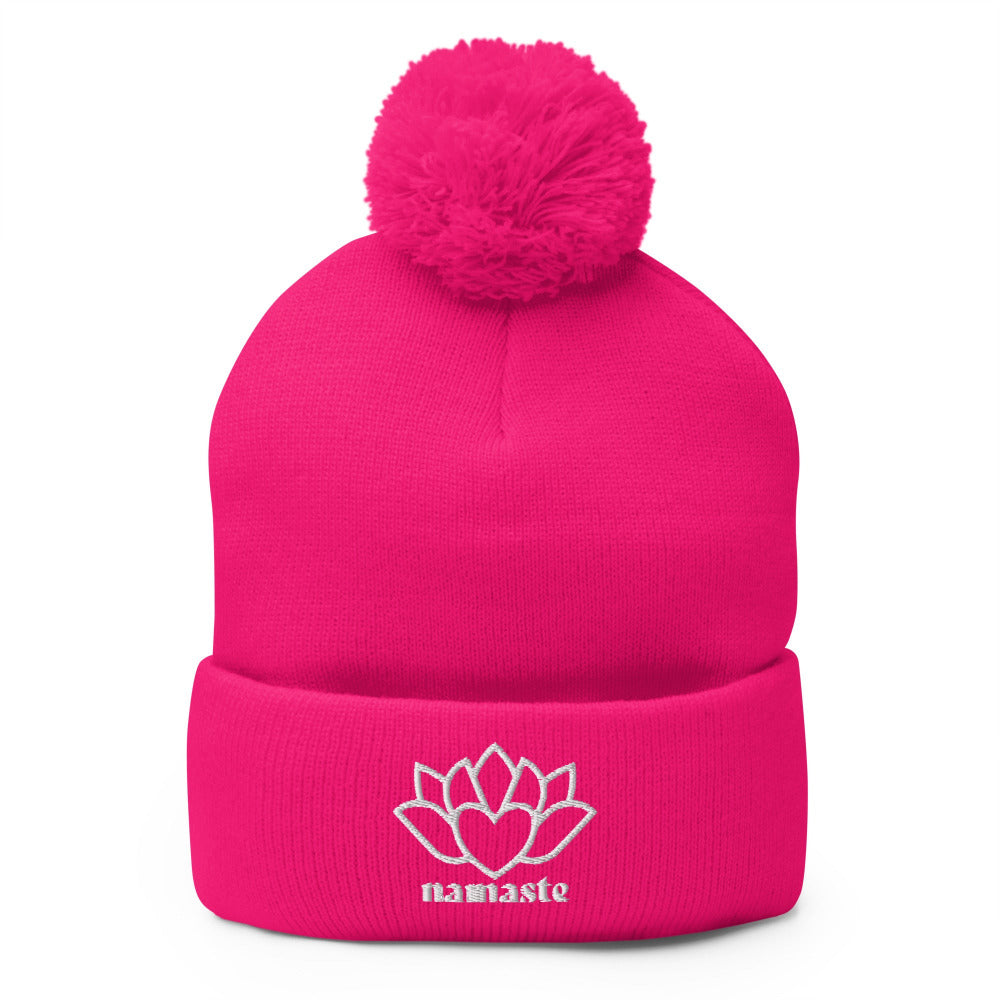 Namaste Pom-Pom Beanie -  Neon Pink