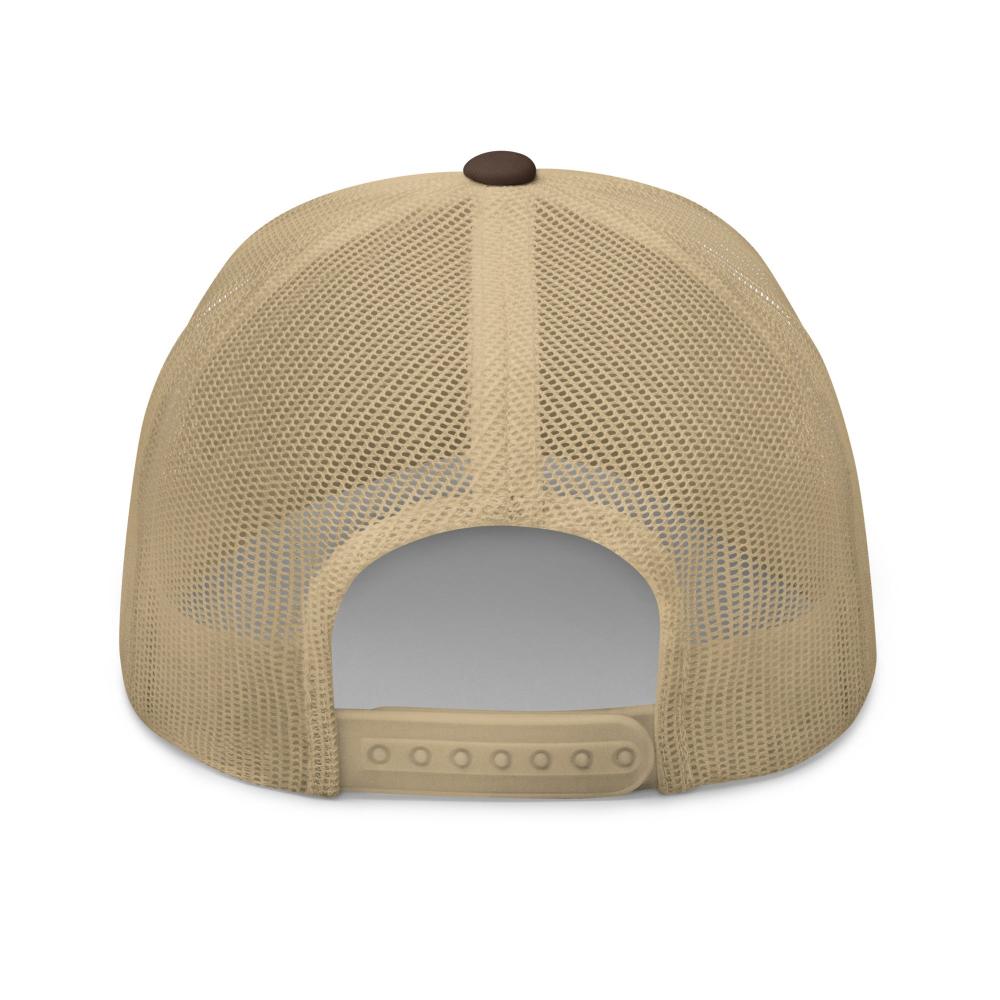 Aquarius Zodiac Embroidered Curved Bill Trucker Hat - Brown/Khaki Color - https://ascensionemporium.net