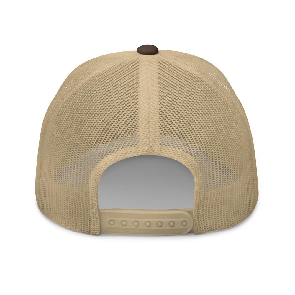 Aries Zodiac Embroidered Curved Bill Trucker Hat - Brown/Khaki Color - https://ascensionemporium.net