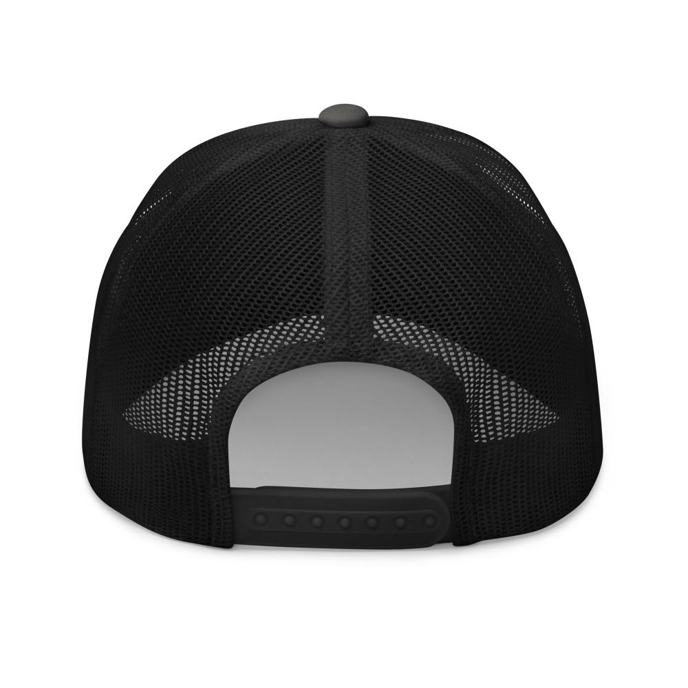 Aquarius Zodiac Embroidered Curved Bill Trucker Hat - Charcoal/Black Color - https://ascensionemporium.net