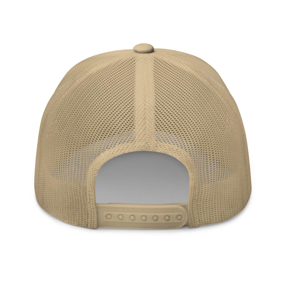 Aries Zodiac Embroidered Curved Bill Trucker Hat - Khaki Color - https://ascensionemporium.net