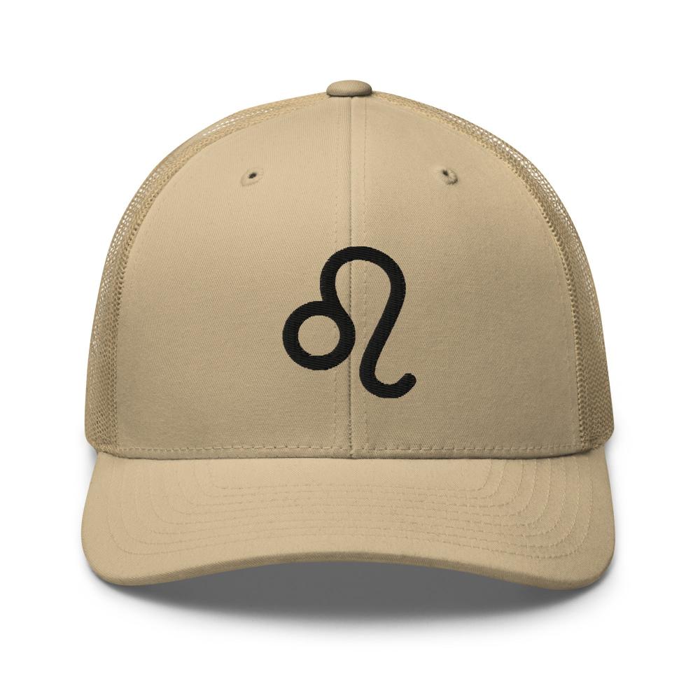 Gemini Zodiac Embroidered Curved Bill Trucker Hat - Khaki Color - https://ascensionemporium.net