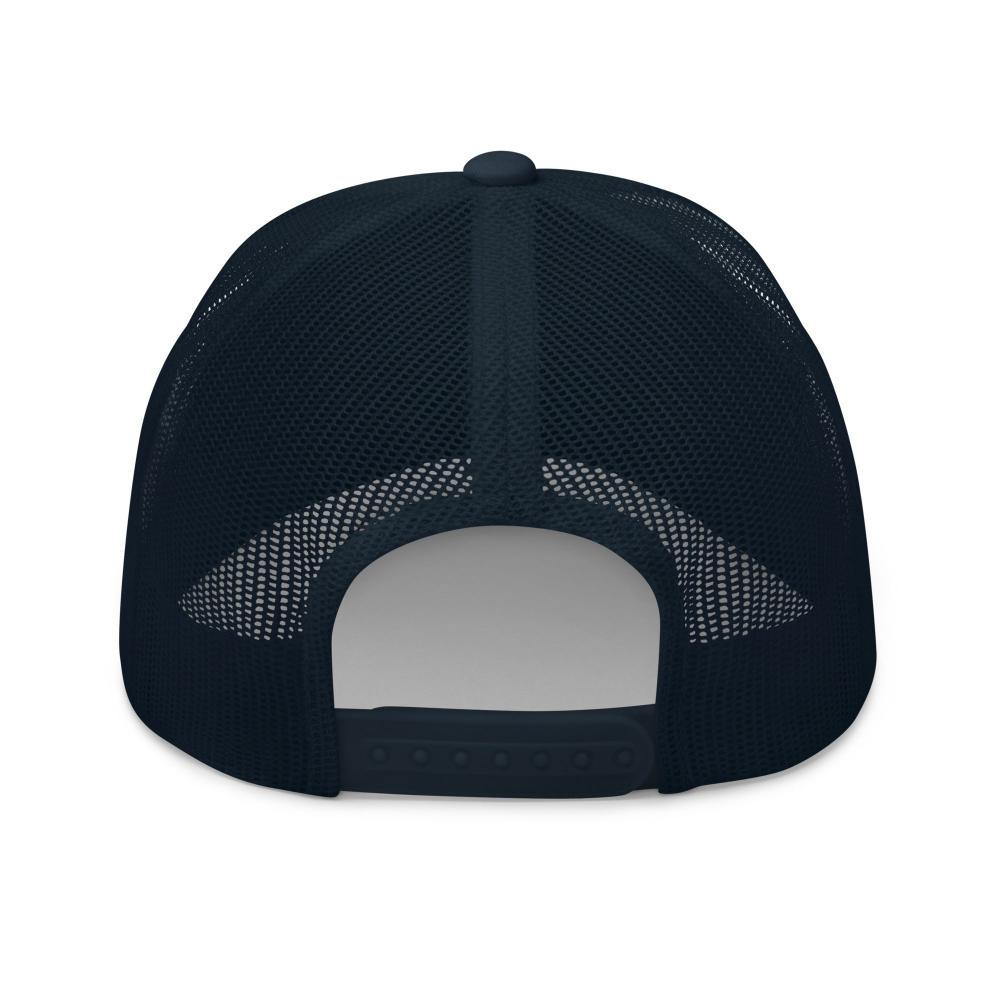 Aquarius Zodiac Embroidered Curved Bill Trucker Hat - Navy Color - https://ascensionemporium.net