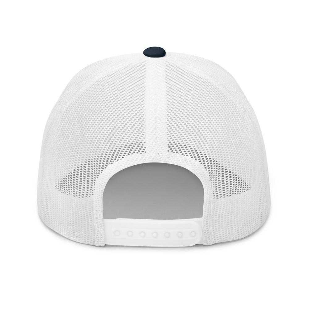 Libra Zodiac Embroidered Curved Bill Trucker Hat - Navy/White Color - https://ascensionemporium.net