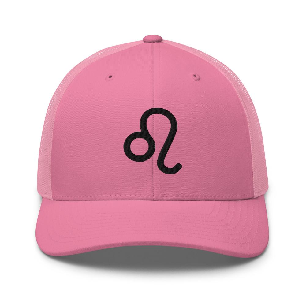 Gemini Zodiac Embroidered Curved Bill Trucker Hat - Pink Color - https://ascensionemporium.net