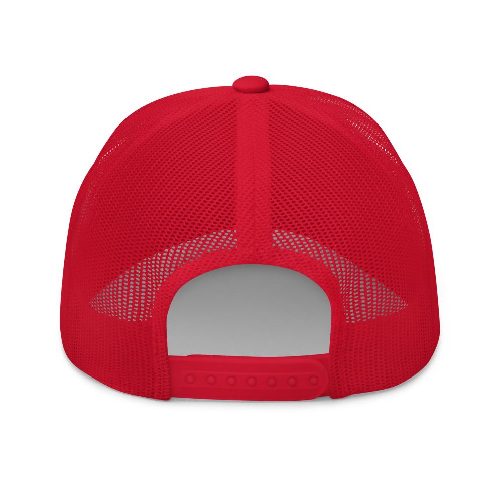 Aries Zodiac Embroidered Curved Bill Trucker Hat - Red Color - https://ascensionemporium.net