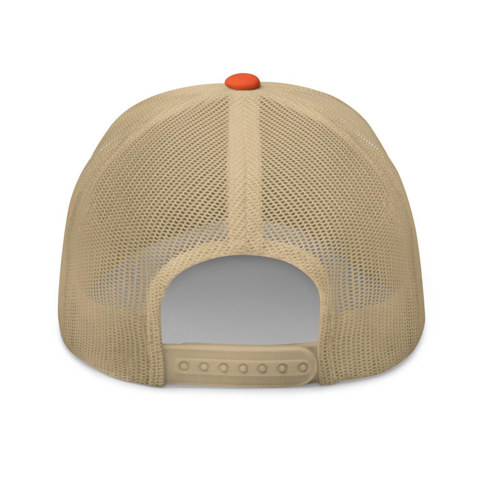 Aquarius Zodiac Embroidered Curved Bill Trucker Hat - Rustic Orange/Khaki Color - https://ascensionemporium.net