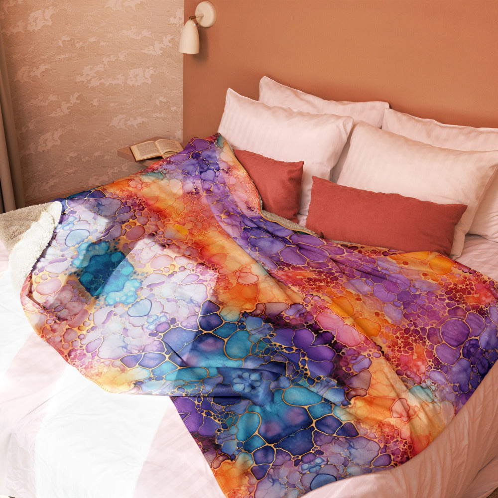 Colorful Multicolor Sherpa Blanket #4 - https://ascensionemporium.net