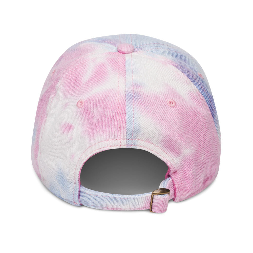 Happy Smiley Face Embroidered Tie Dye Cap - Cotton Candy Color - https://ascensionemporium.net