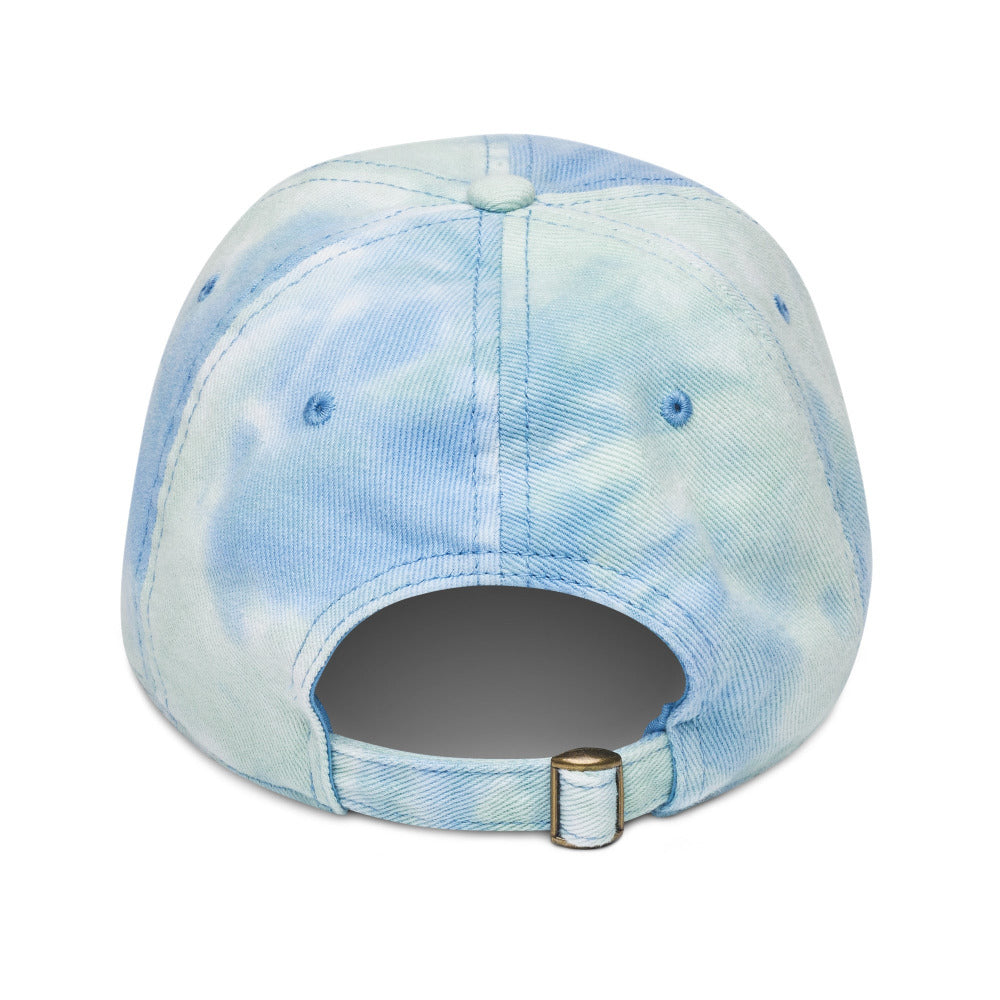 Happy Smiley Face Embroidered Tie Dye Cap - Sky Color - https://ascensionemporium.net