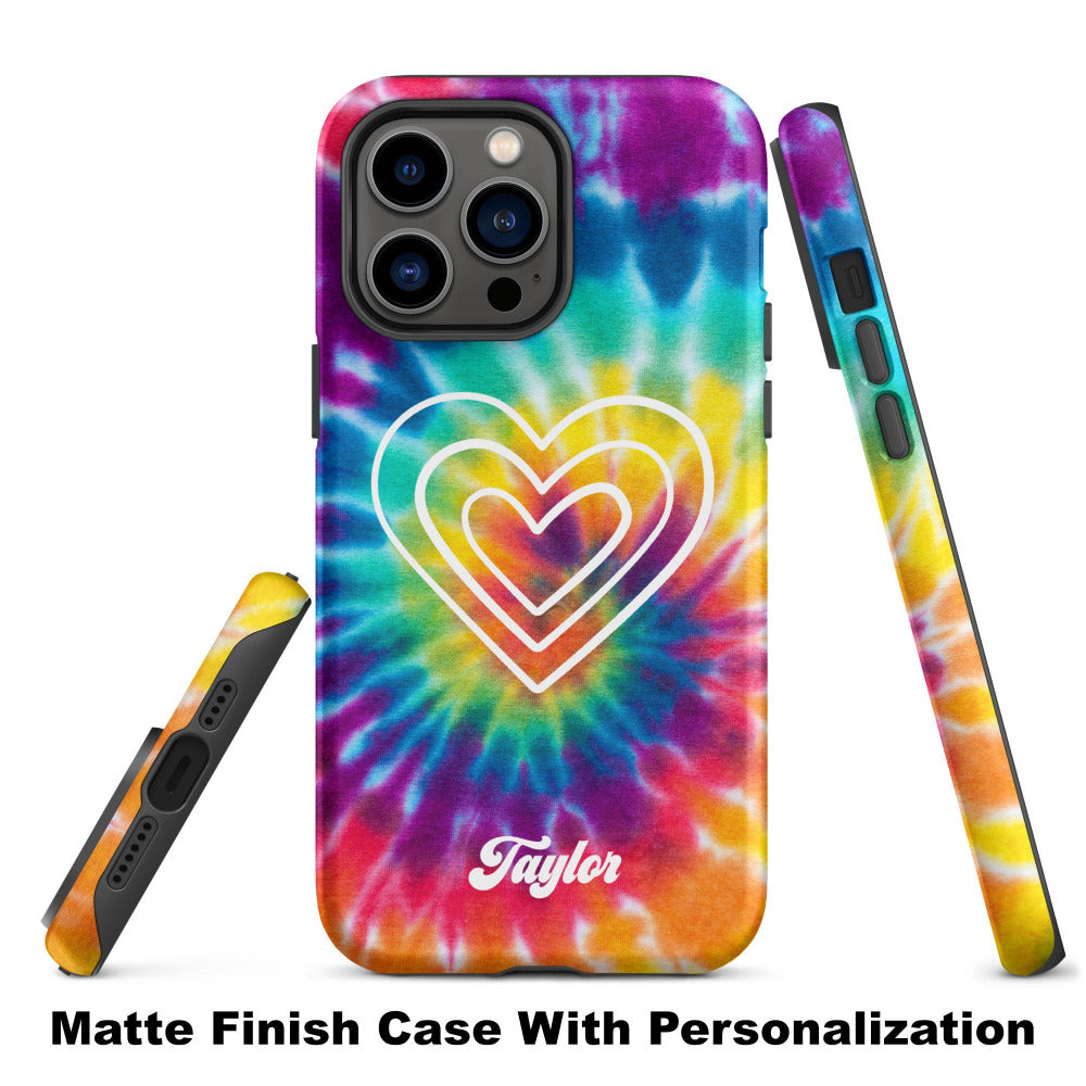 Hearts Rainbow Tie Dye Tough Case for iPhone® — https://ascensionemporium.net