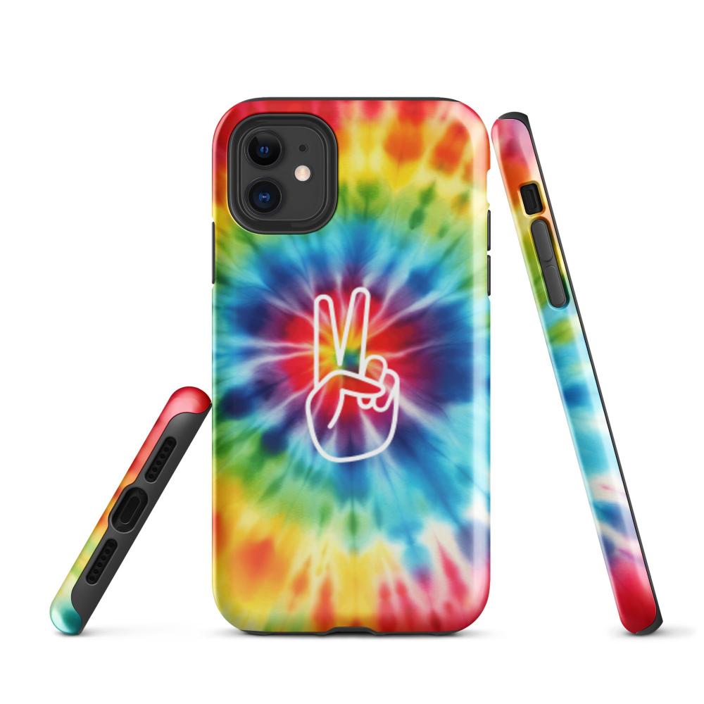Tie Dye Peace Sign iPhone 11 Tough Case - Glossy Finish - https://ascensionemporium.net