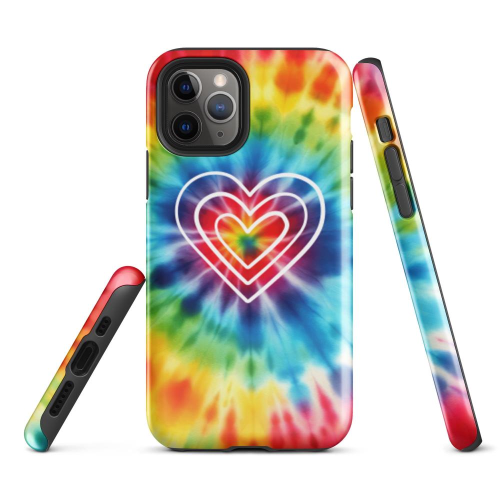 Tie Dye Hearts iPhone 11 Pro Tough Case - Glossy Finish - https://ascensionemporium.net