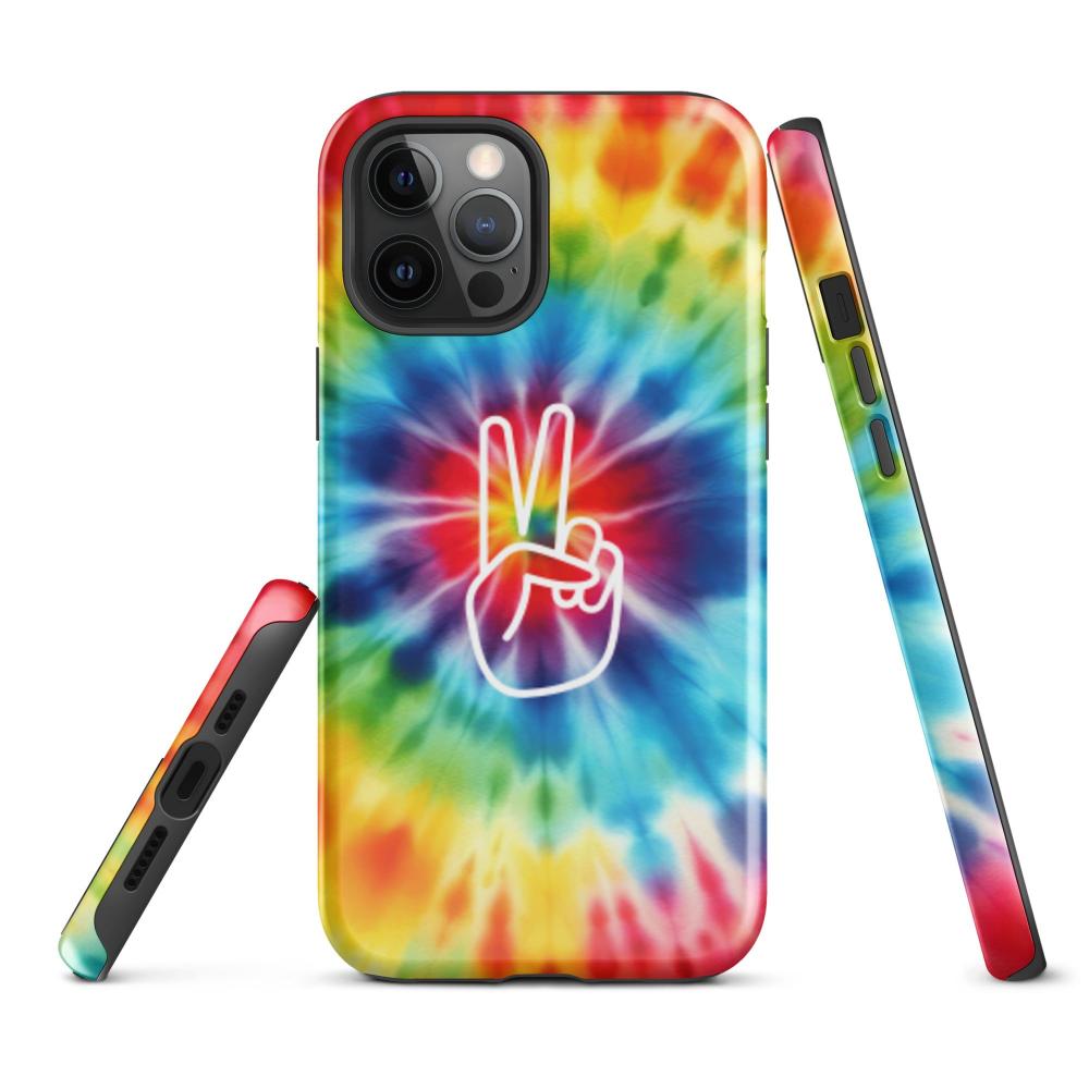 Tie Dye Peace Sign iPhone 12 Pro Max Tough Case - Glossy Finish - https://ascensionemporium.net