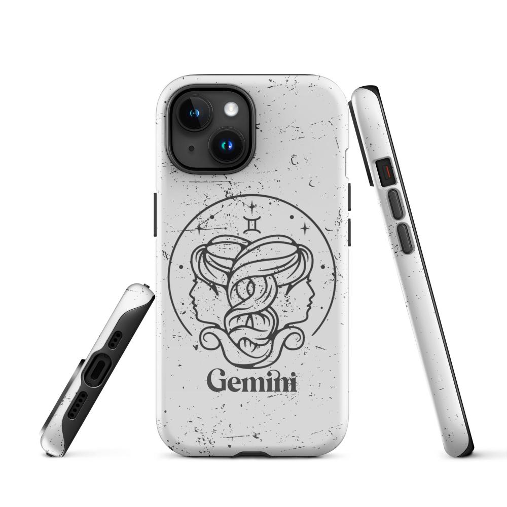 Gemini Zodiac iPhone 15 Tough Case - Glossy Finish - https://ascensionemporium.net