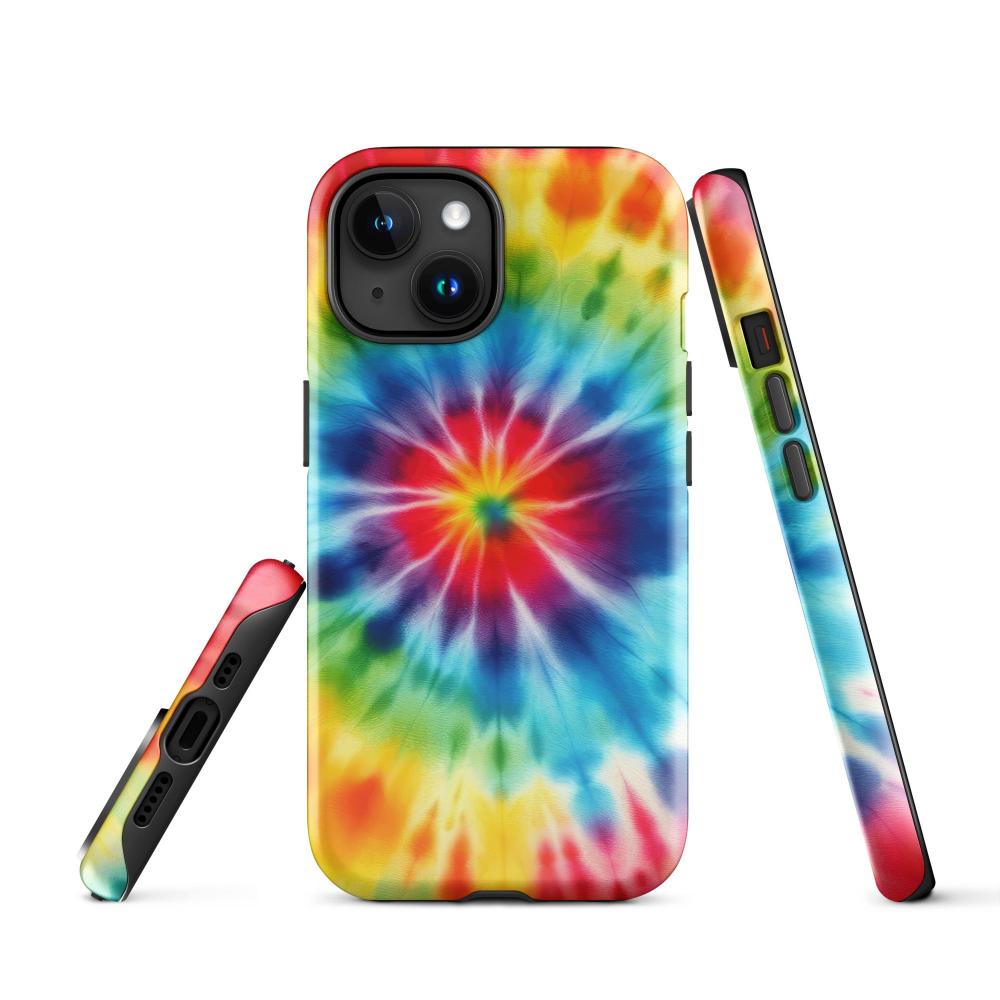 Tie Dye iPhone 15 Tough Case - Glossy Finish - https://ascensionemporium.net