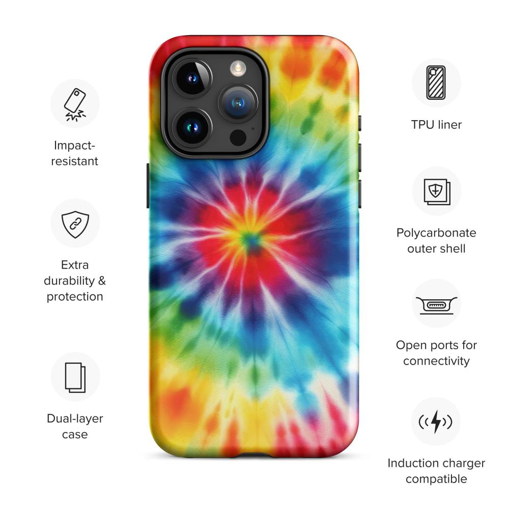 Tie Dye iPhone 15 Pro Max Tough Case - Glossy Finish - https://ascensionemporium.net