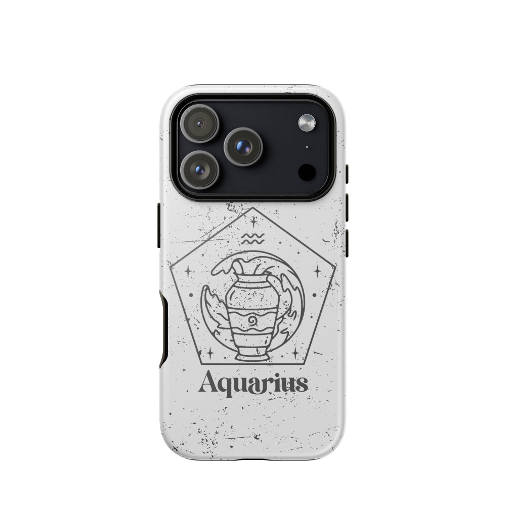 Aquarius Zodiac iPhone 17 Pro Tough Case - Glossy Finish - https://ascensionemporium.net mockup