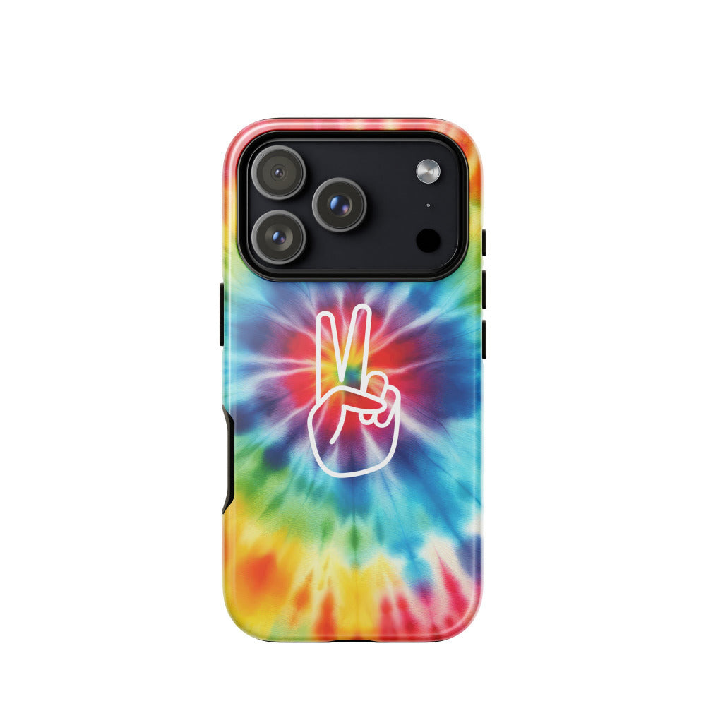 Tie Dye Peace Sign iPhone 17 Pro Tough Case - Glossy Finish - https://ascensionemporium.net