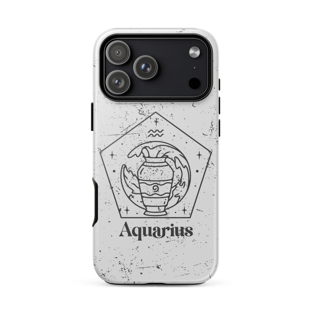 Aquarius Zodiac iPhone 17 Pro Max Tough Case - Glossy Finish - https://ascensionemporium.net mockup