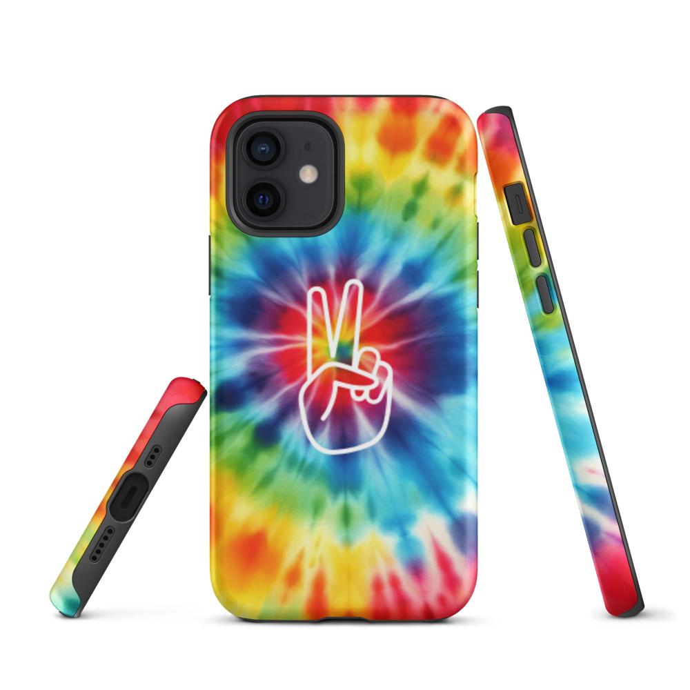 Tie Dye Peace Sign iPhone 12 Tough Case - Matte Finish - https://ascensionemporium.net
