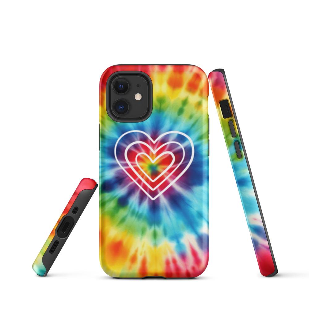 Tie Dye Hearts iPhone 12 mini Tough Case - Matte Finish - https://ascensionemporium.net
