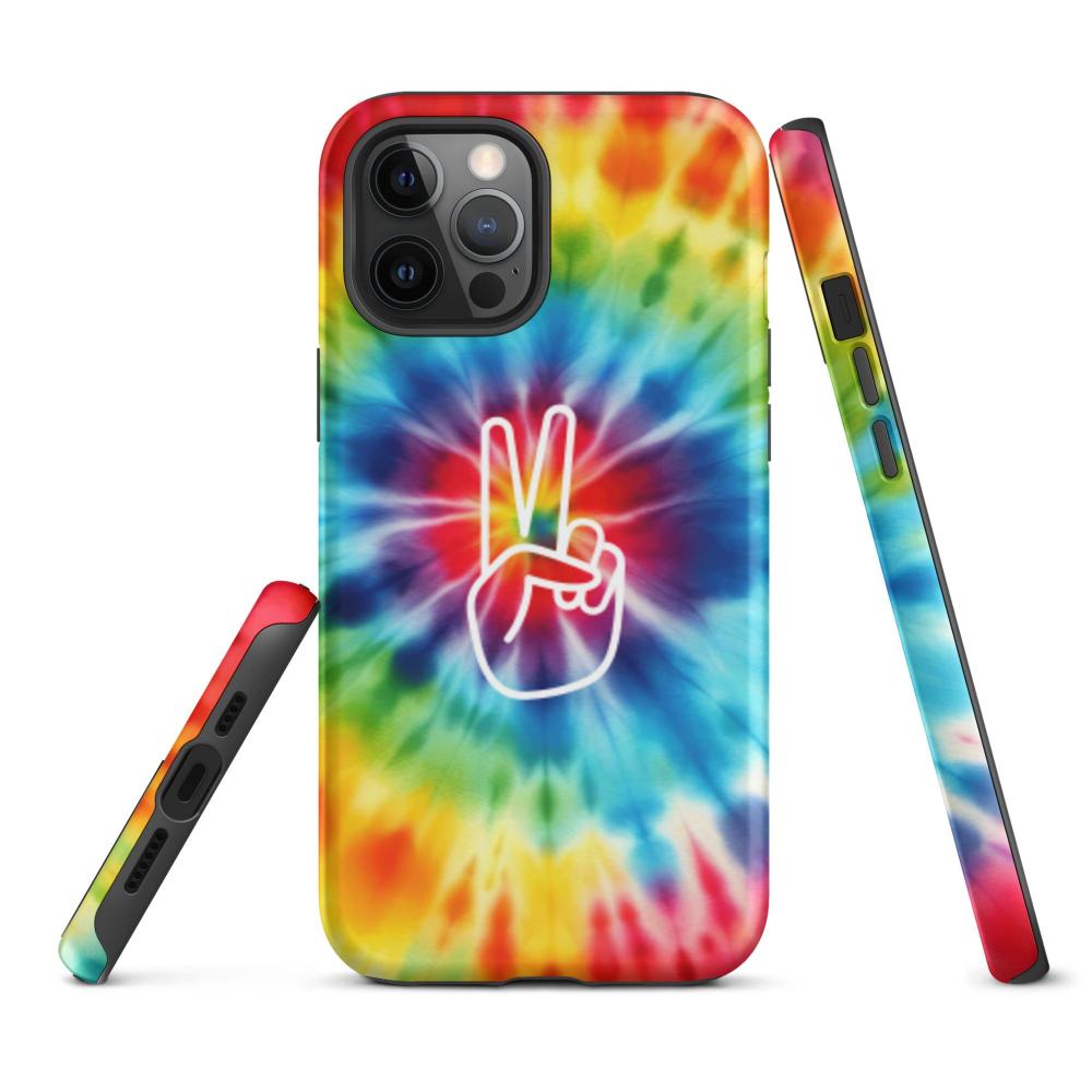 Tie Dye Peace Sign iPhone 12 Pro Max Tough Case - Matte Finish - https://ascensionemporium.net