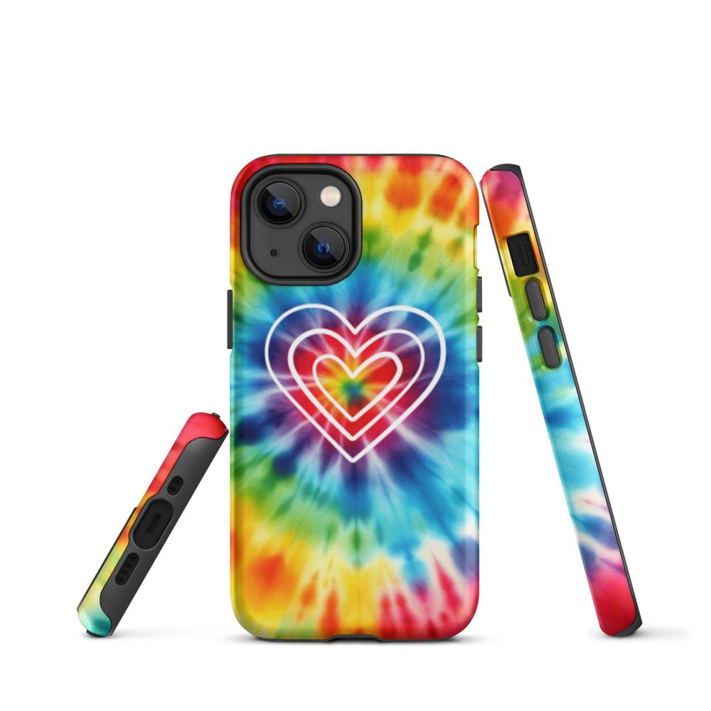 Tie Dye Hearts iPhone 13 mini Tough Case - Matte Finish - https://ascensionemporium.net