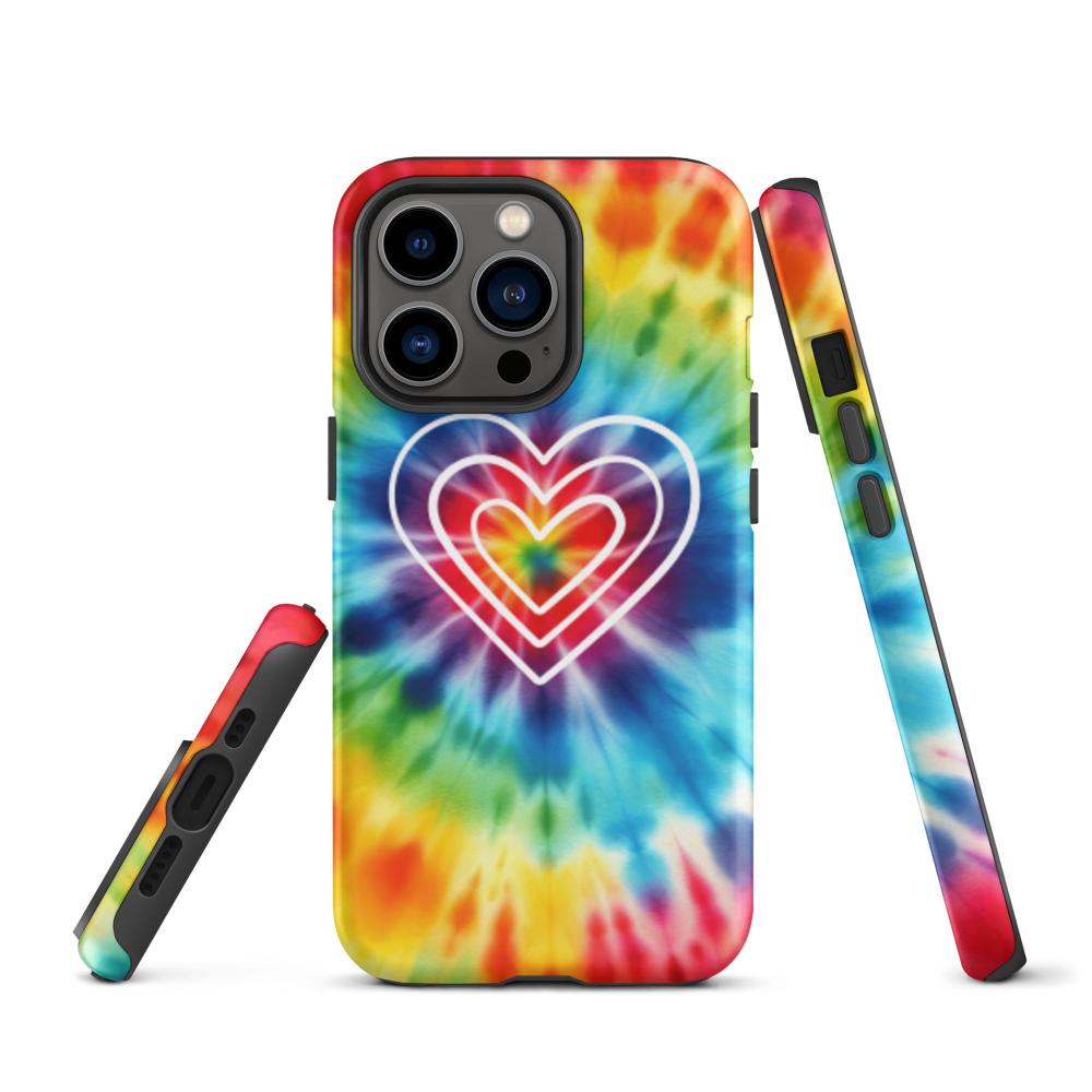 Tie Dye Hearts iPhone 13 Pro Tough Case - Matte Finish - https://ascensionemporium.net