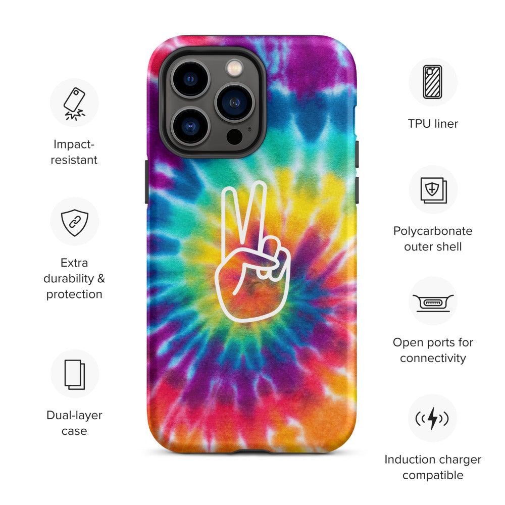 Peace Sign Rainbow Tie Dye Tough Case for iPhone® — https://ascensionemporium.net