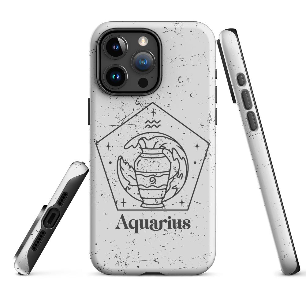 Aquarius Zodiac iPhone 15 Pro Max Tough Case - Matte Finish - https://ascensionemporium.net