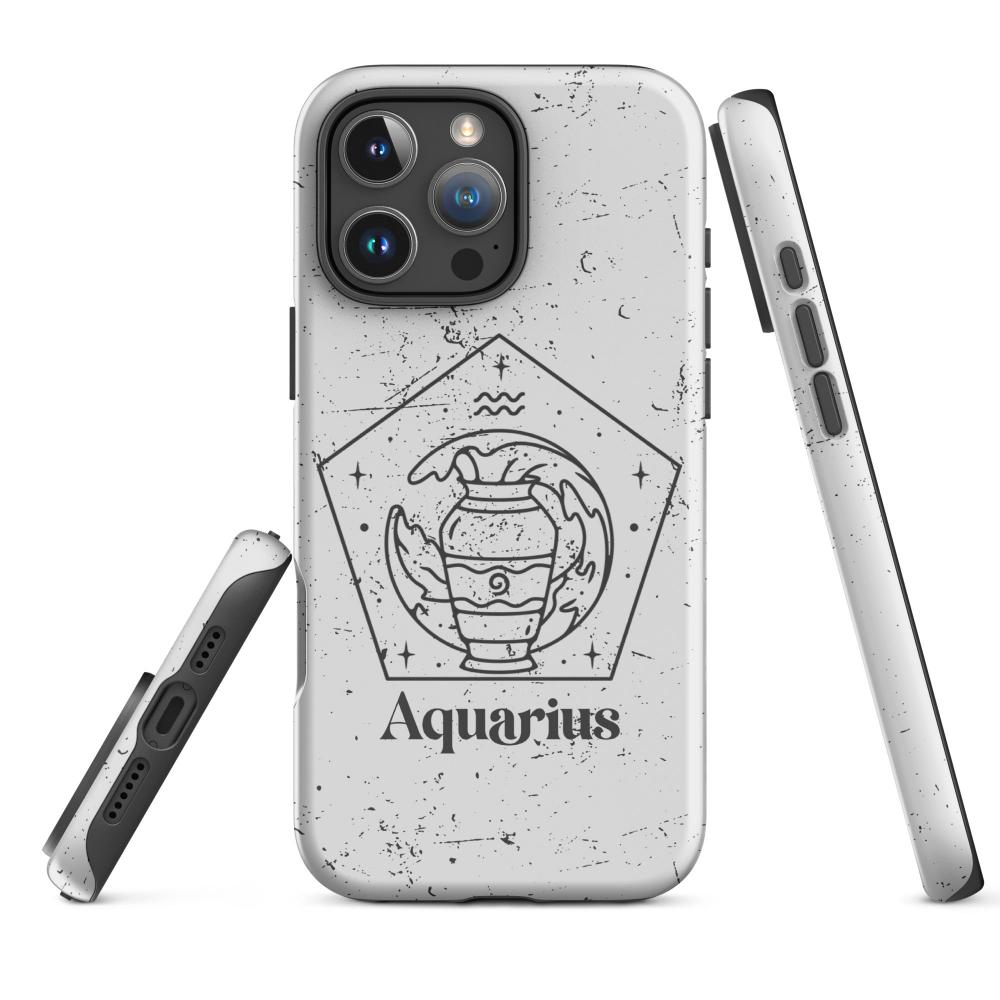 Aquarius Zodiac iPhone 16 Pro Max Tough Case - Matte Finish - https://ascensionemporium.net