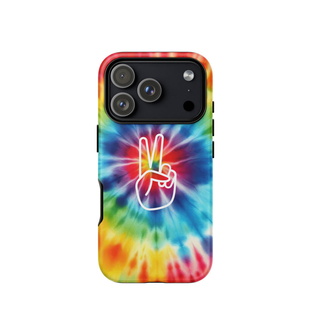 Tie Dye Peace Sign iPhone 17 Pro Tough Case - Glossy Finish - https://ascensionemporium.net