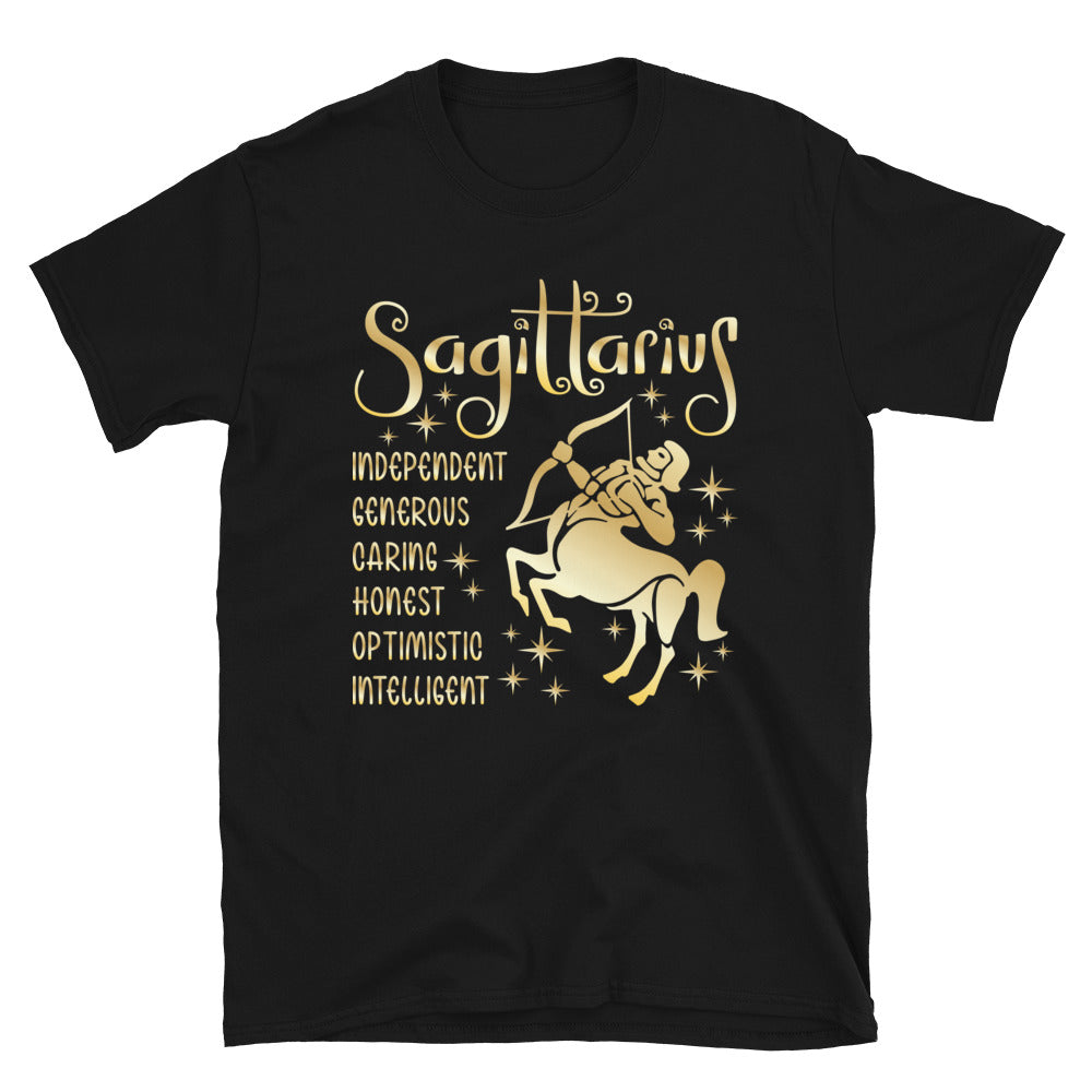 Sagittarius Zodiac Positive Traits TShirt - Black Color - https://ascensionemporium.net