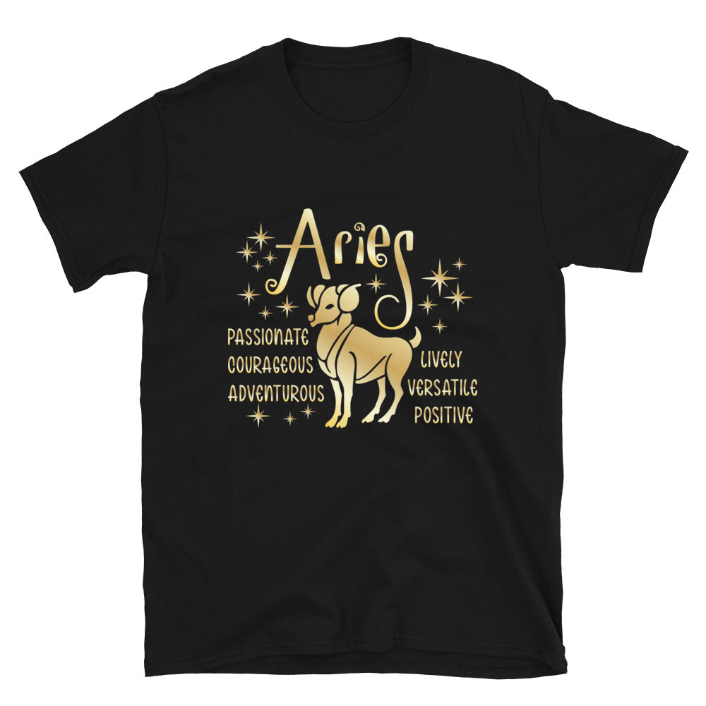 Aries Zodiac Positive Traits TShirt - Black Color - https://ascensionemporium.net