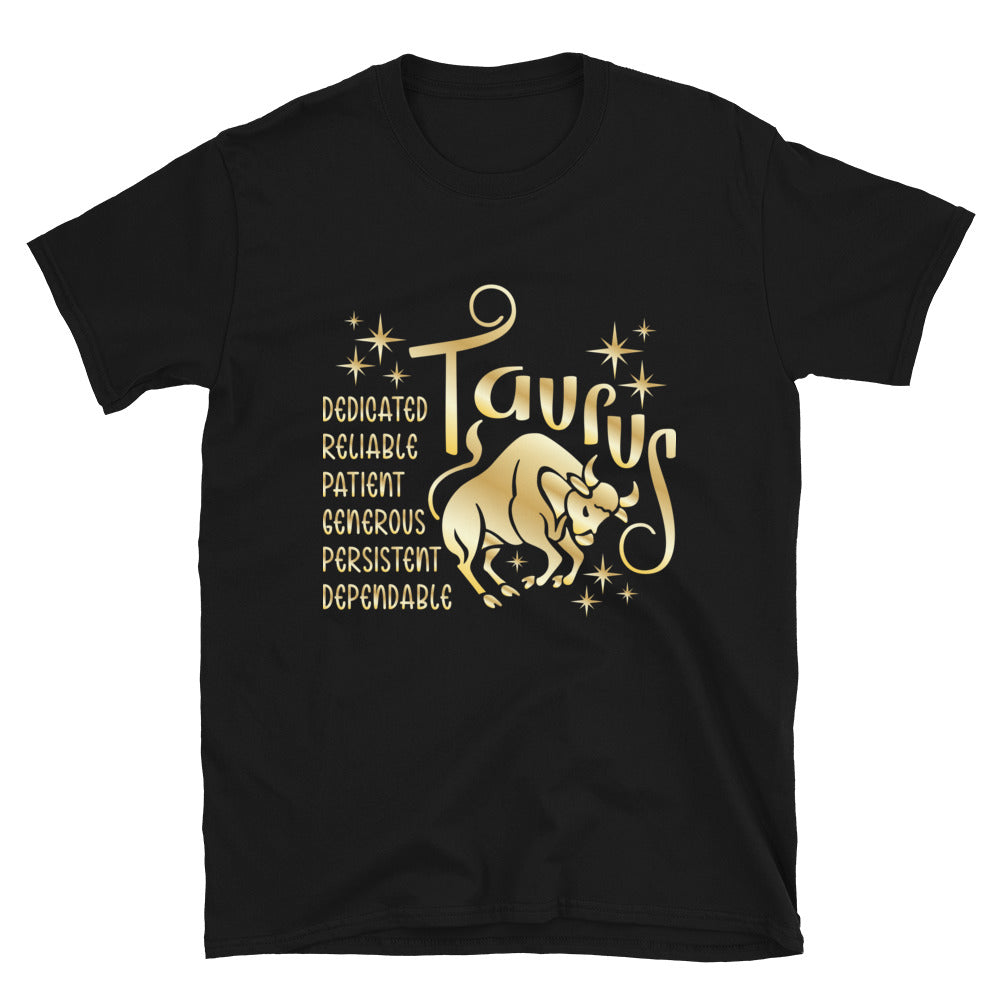 Taurus Zodiac Positive Traits TShirt - Black Color - https://ascensionemporium.net