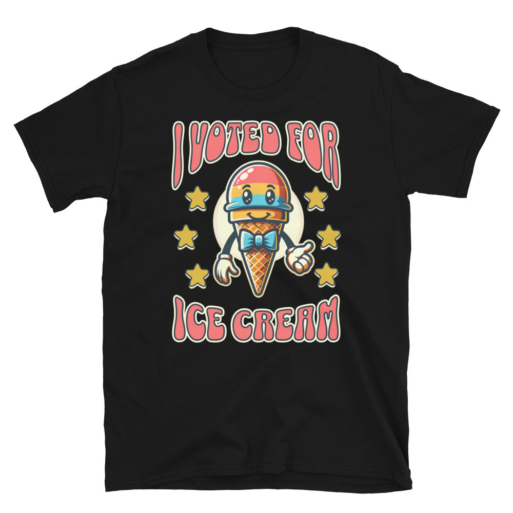I Voted For Ice Cream TShirt - Black Color - https://ascensionemporium.net