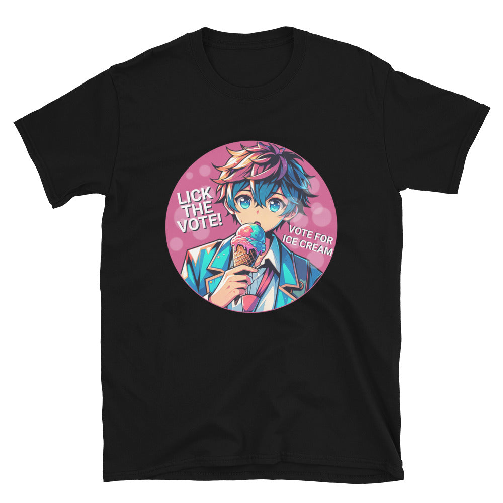 Lick The Vote Anime Ice Cream Boy TShirt - Black Color - https://ascensionemporium.net